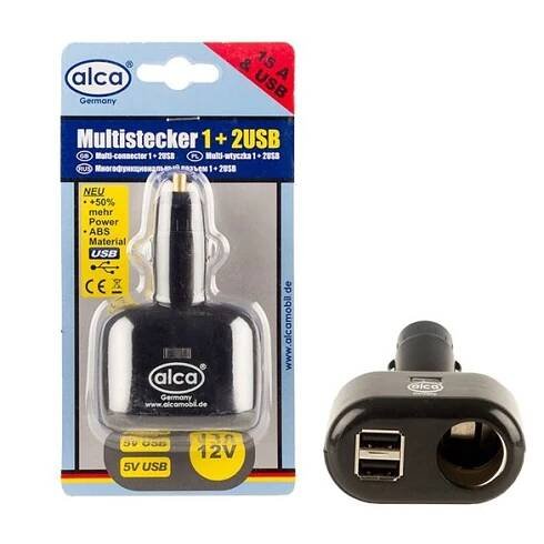 Alca Germany Rozdvojka zapalovače 1 x 12 V 2 x USB 15 A