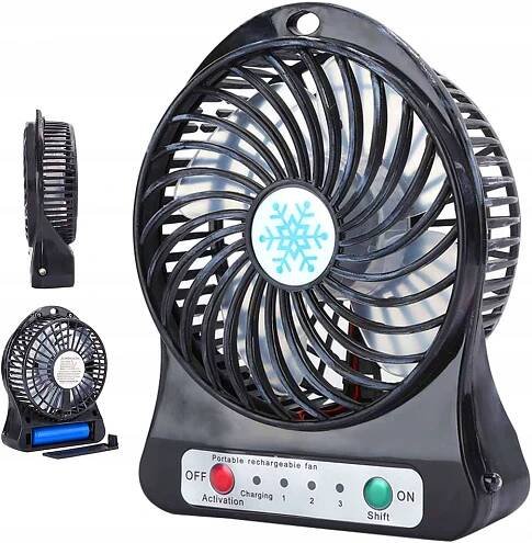 MINI MALÝ VĚTRÁK PŘENOSNÝ STOLNÍ CESTOVNÍ VENTILÁTOR USB AKUMULÁTOR