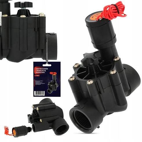 Elektroventil pro instalaci kapkového zavlažování 1'' GW s regulací průtoku HO