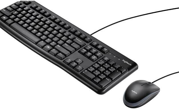 Logitech MK120 USB sada klávesnice a myše odolné proti stříkající vodě US anglická, QWERTY černá