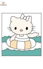 Omalovánka Hello Kitty plave Online a Tisk zdarma!