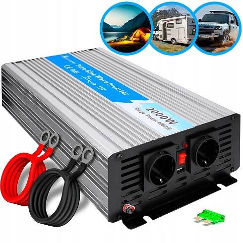 Měnič Napětí napětí automobilová 12V 2000W čis sinus Extralink OPIP-2000W