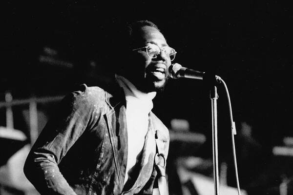 Curtis Mayfield performs on stage, United States, 1972. (Photo by Gilles Petard/Redferns)