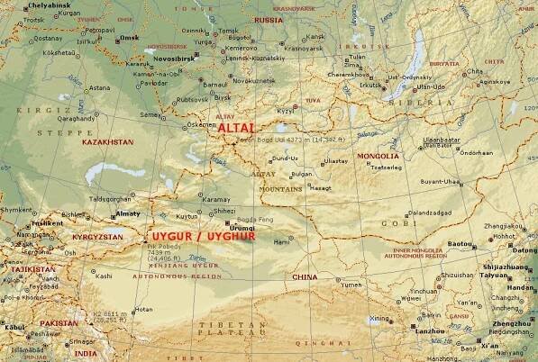Original Turko-Mongol Lands - Altai/Uygur