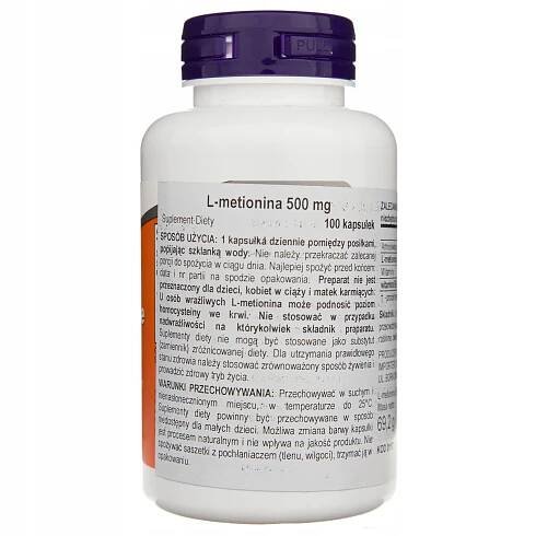 Now Foods L-Methionin 500 mg - 100 kapslí Značka Now foods
