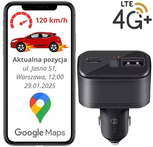 GPS LOKÁTOR GPS 4G DO ZAPALOVAČE AUTA BEZ PŘEDPLATNÉHO