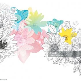 Stock ilustrace Květinové Ruční Šaty Pozadí – stáhnout obrázek nyní - Květ - Rostliny, Květinový vzor, Ilustrace