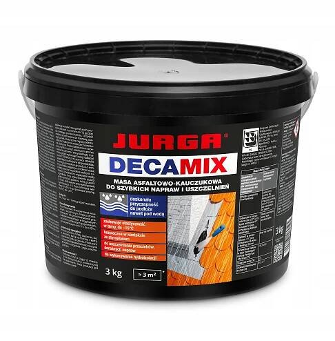 DECAMIX pokrývačský tmel pro rychlé opravy BITUMENOVÝ JURGA 3 kg Kód výrobce 5906961469595
