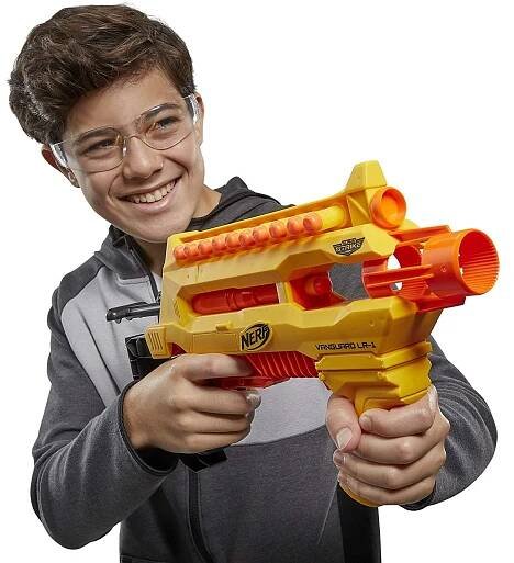 HASBRO NERF Alpha Strike velký žlutý herní set 4 dětské blastery + 20 šipek