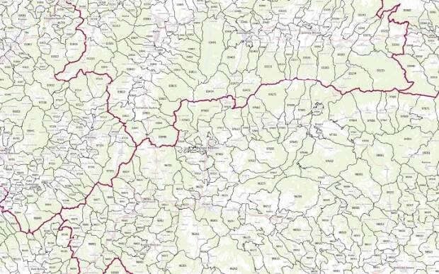 Mapa PSČ v PDF