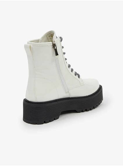 Lee Cooper Bílé dámské kotníkové boty na platformě Lee Cooper