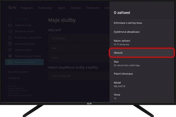 Obnovení zařízení