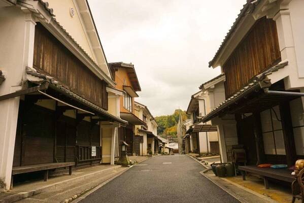 Empty street in village of Uchiko, Shikoku