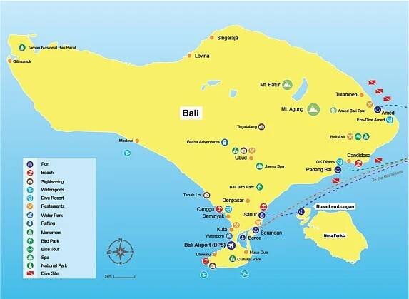 Map Bali Gili Bookings