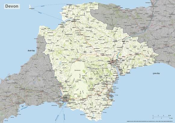 Devon county map preview