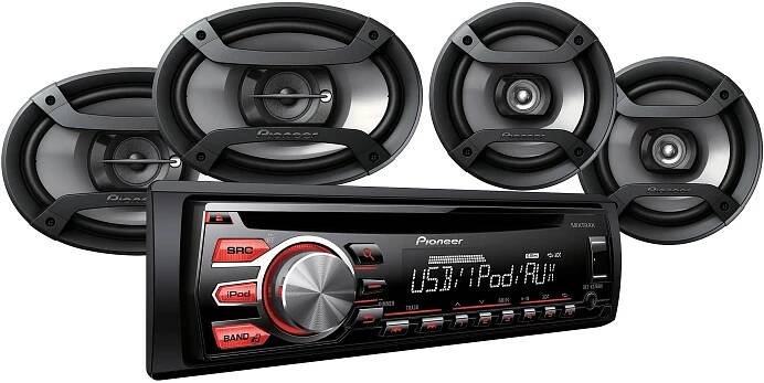 Pioneer 4 Speaker Car Audio System Package
