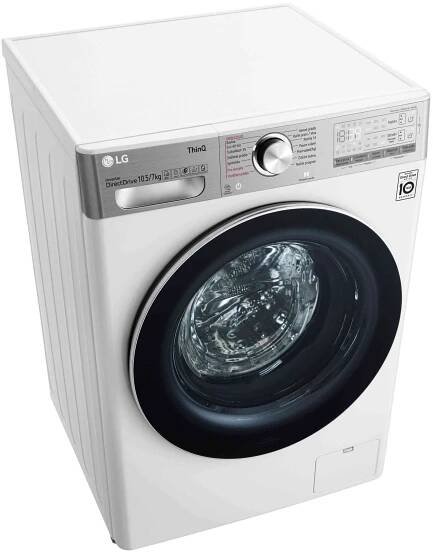 LG 10,5 kg parní pračka, Direct Drive™ motor, neomezené množství pracích pohybů, parní praní Steam+™, TurboWash™360°, ThinQ+WiFi, F610V10RABW