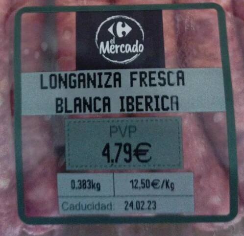 Longaniza Fresca Blanca Iberica Carrefour el Mercado