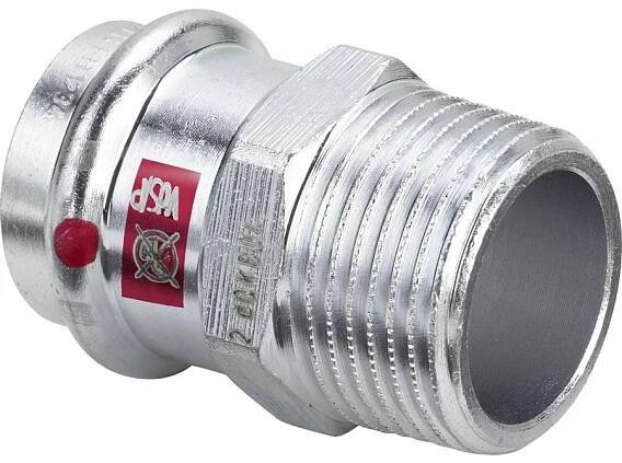 Lisovací přechodka Prestabo d 15 × 1/2", vnější závit, Viega 559007, model 11111 | HECKL e-shop 