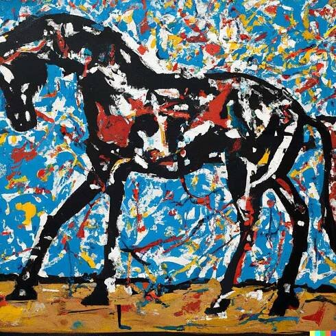 a horse, painting by Jackson Pollock