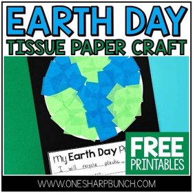 Tissue Paper Earth Day Craft Mosaic for Kids - One Sharp Bunch