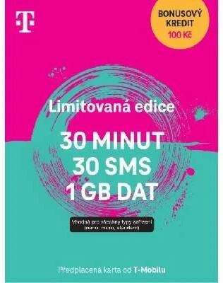 PŘEDPLACENÁ T-MOBILE TWIST SIM KARTA - 150,- Kč - ZDARMA 30 MINUT, 30 SMS A 1 GB DAT, 100,- kredit