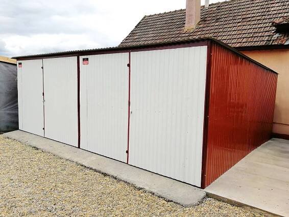 Plechová dvougaráž 6 x 5m - Profi-stahl
