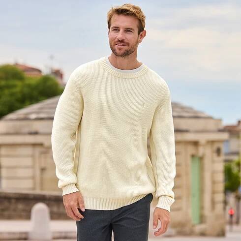 Herren-Pullover mit Rundhalsausschnitt