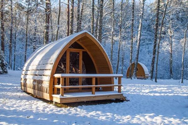 Iglů kempingový domek s přední terasou | Saunas Gerža