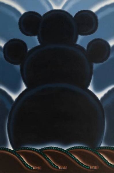 Roger Brown, Zuni Clouds with Pueblos, 1993. Oil on canvas, 48 x 32 inches