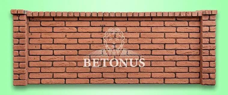 Vzor betonového plotu cihla hnědá se spárou - BETONUS s.r.o.