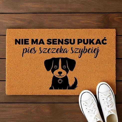 VSTUPNÍ ROHOŽKA 40X60 KOKOSOVÁ HUMOR NÁPIS NEKLEPEJTE – PES RYCHLEJI Stav balení originální