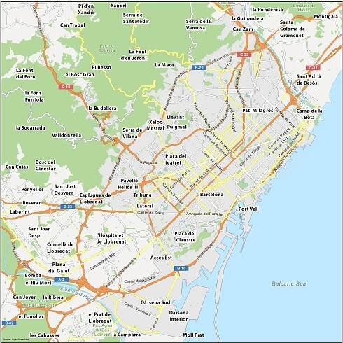 Barcelona Map Spain