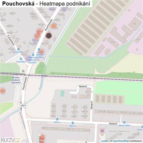 Mapa Pouchovská - Firmy v ulici.