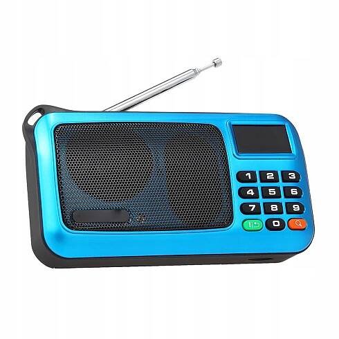 MINI RÁDIO MALÉ KAPESNÍ FM V BATERCE A DISPLEJ MODRÁ