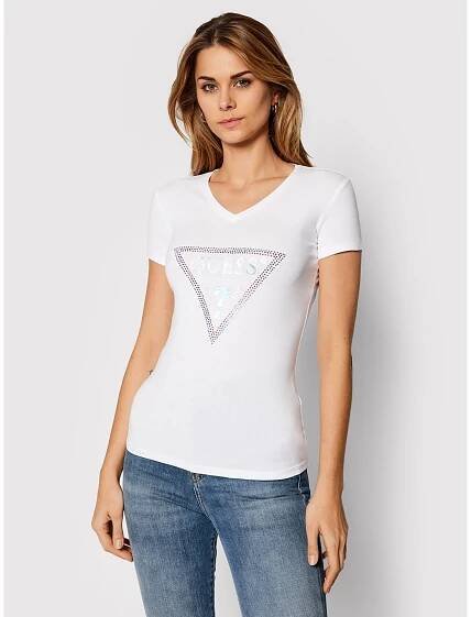 GUESS dámské bílé tričko SS VN FREDA TEE | sixty.cz