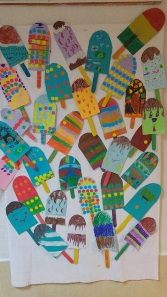 an art project with popsicles made out of paper