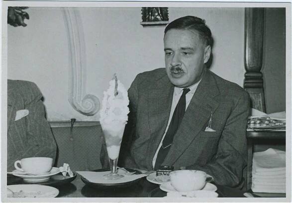 Eduard Einstein on his 45th birthday with an ice cream sundae