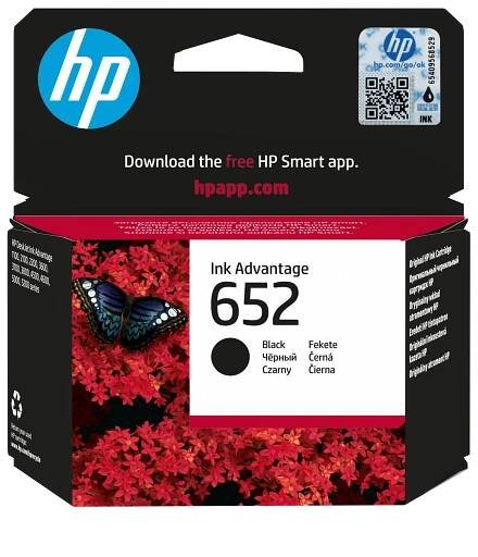 HP 652 Černá originální inkoustová kazeta Advantage (F6V25AE)