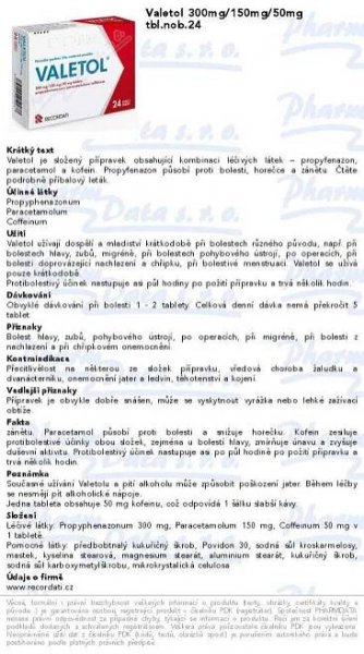 Valetol por.tbl.nob.24 | SOS lékárna online, internetová lékárna, léky