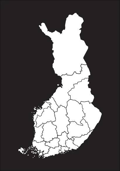 Mapa - Finland - Bílá Plakát (21x29.7 cm (A4))