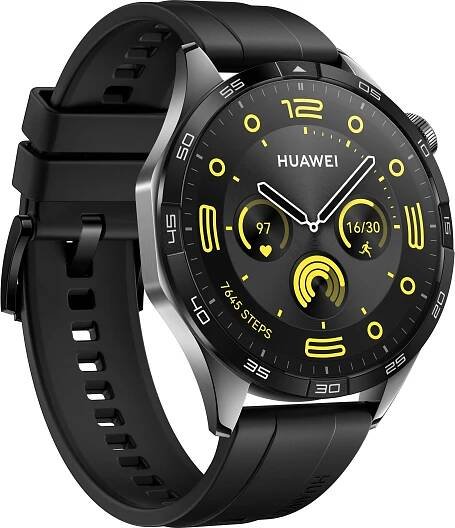 Huawei Watch GT 4 46 mm Black Fluoroelastomer Strap