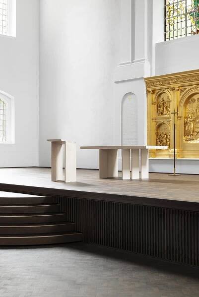John Pawson’s super simplified altar in pale ash.