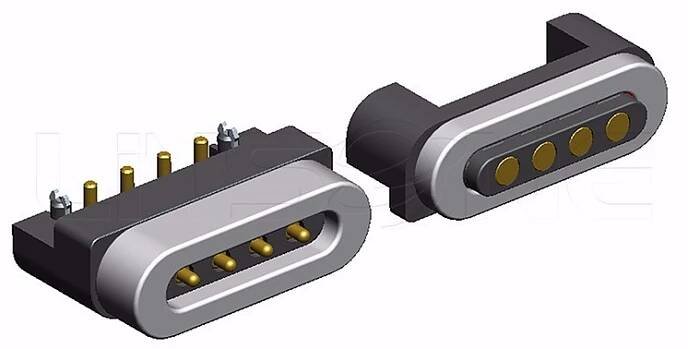 Stability design 5V 2A magnetic 4 pin pogo connector for PCB-Trademark under HytePro