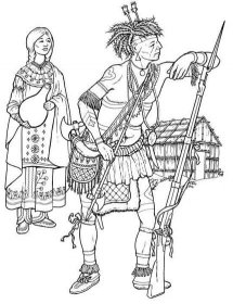 Indický Válečník A žena Ve Vesnici