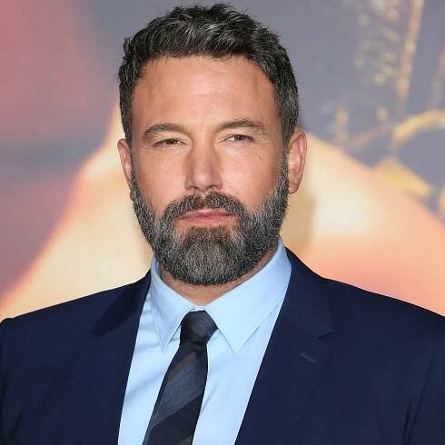 Ben Affleck with a full gray beard at the 2017 'Justice League' Los Angeles premiere
