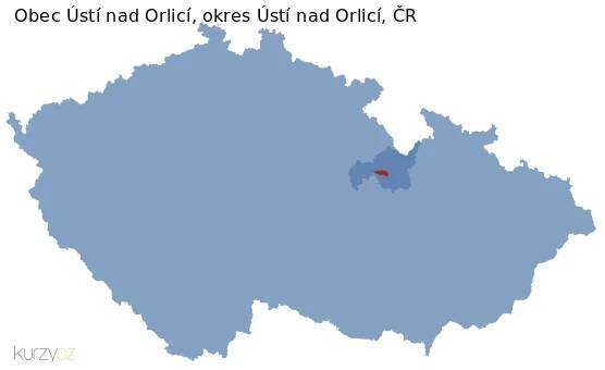 Mapa obce Chomutov a okresu Chomutov v ČR