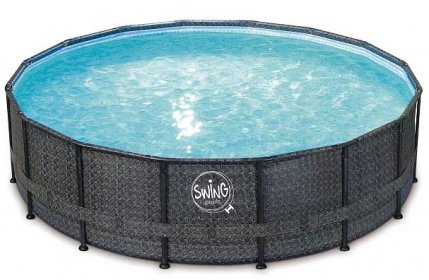 Bazén Swing Elite Frame 5,49 x 1,32m - tmavý rattan + písková filtrace 8m3/hod