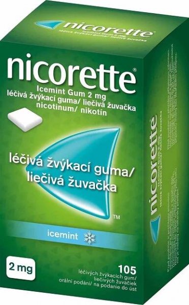 Nicorette Icemint Gum 2 mg 105 liečivých žuvačiek - Image 1