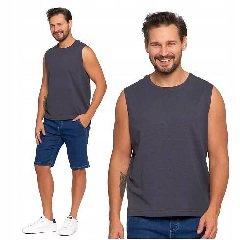 TANK-TOP Pánské Tričko Bez rukávů Boxerka Hladký Podprsenka MORAJ XXL